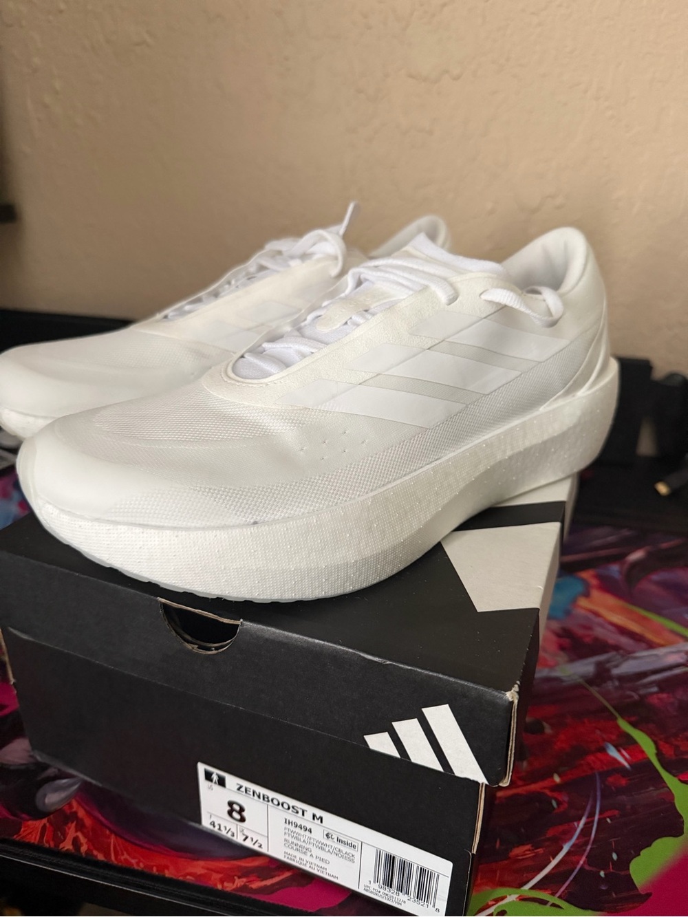 Adidas White Running Sneakers - Lightweight Cushioning ZENBOOST MEN’s